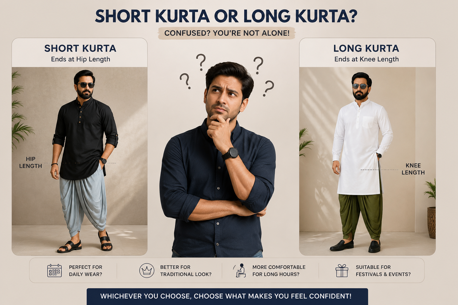 Difference Between Short Kurta and Long Kurta – Which One to Buy